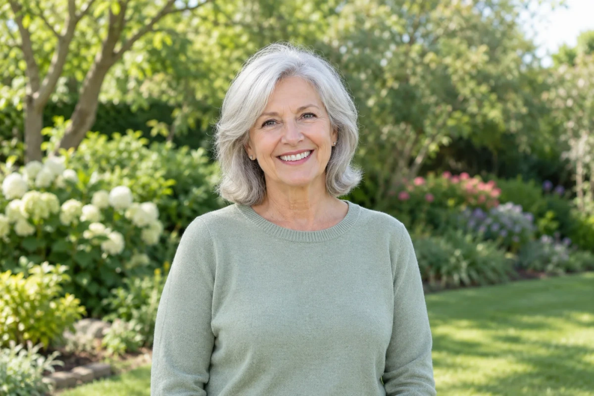 Person smiling at the camera outdoors