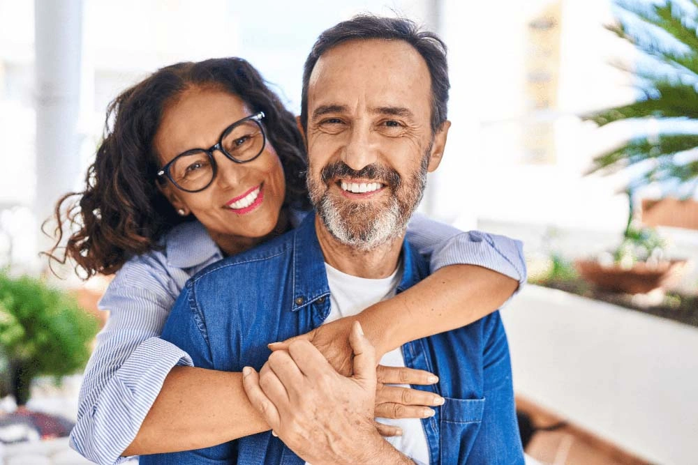 Older couple smiling